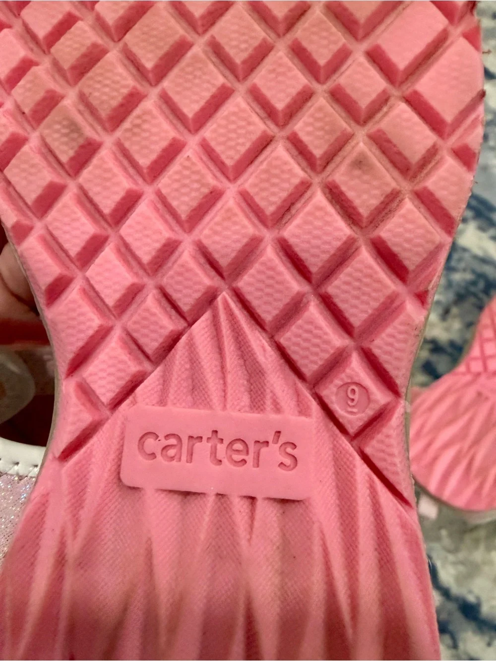 Carter's Pink Sandals with Rainbow & Smiley Charms